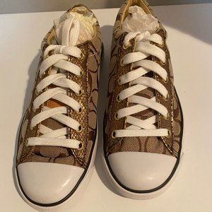 Gold Coach Sneakers Size 6.5 Womens
